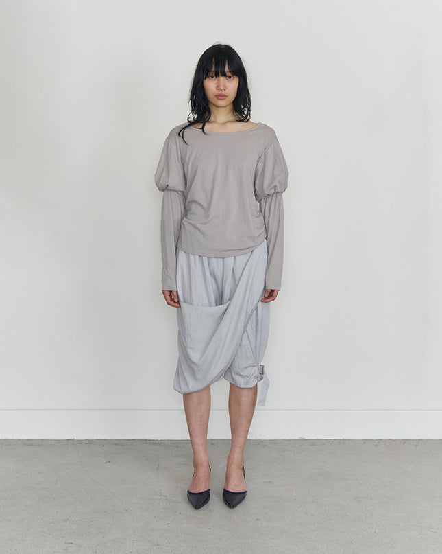 odlyworkshop Women's Layered Puff Sleeve Tee Light Brown