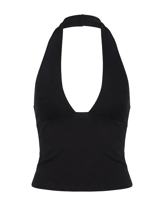 Daily Define Halter Tank Top Black
