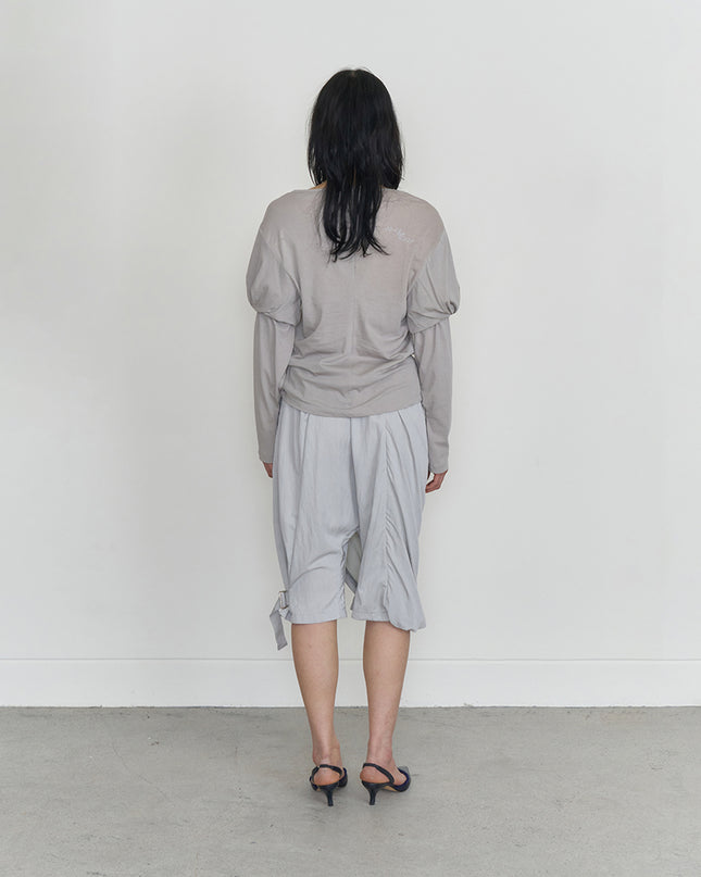 odlyworkshop Women's Layered Puff Sleeve Tee Light Brown