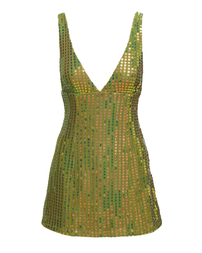Porscha Shimmer Mini Dress Green