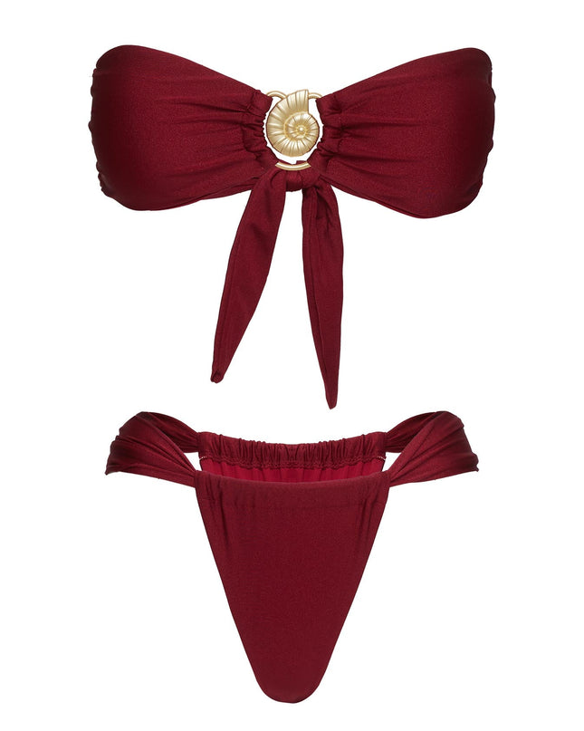 Elaila Bandeau Bikini Top Red