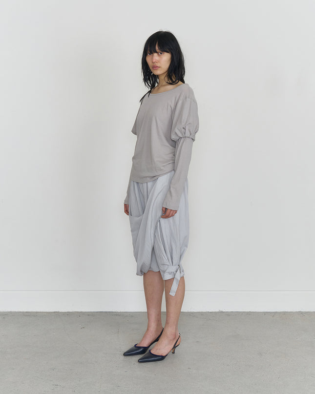 odlyworkshop Women's Layered Puff Sleeve Tee Light Brown