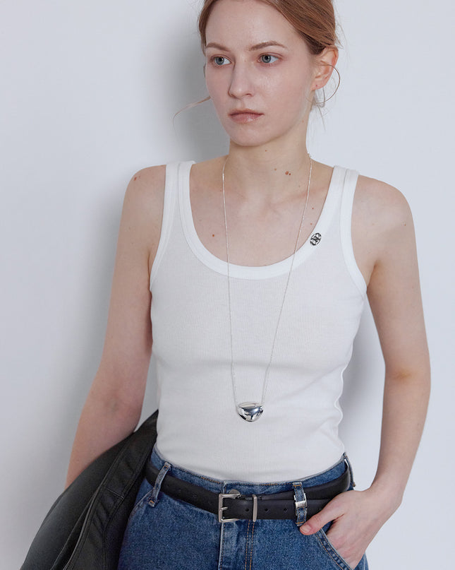 NONANDNON Women's Basic U-Neck Ribbed Sleeveless Top N6STS0367